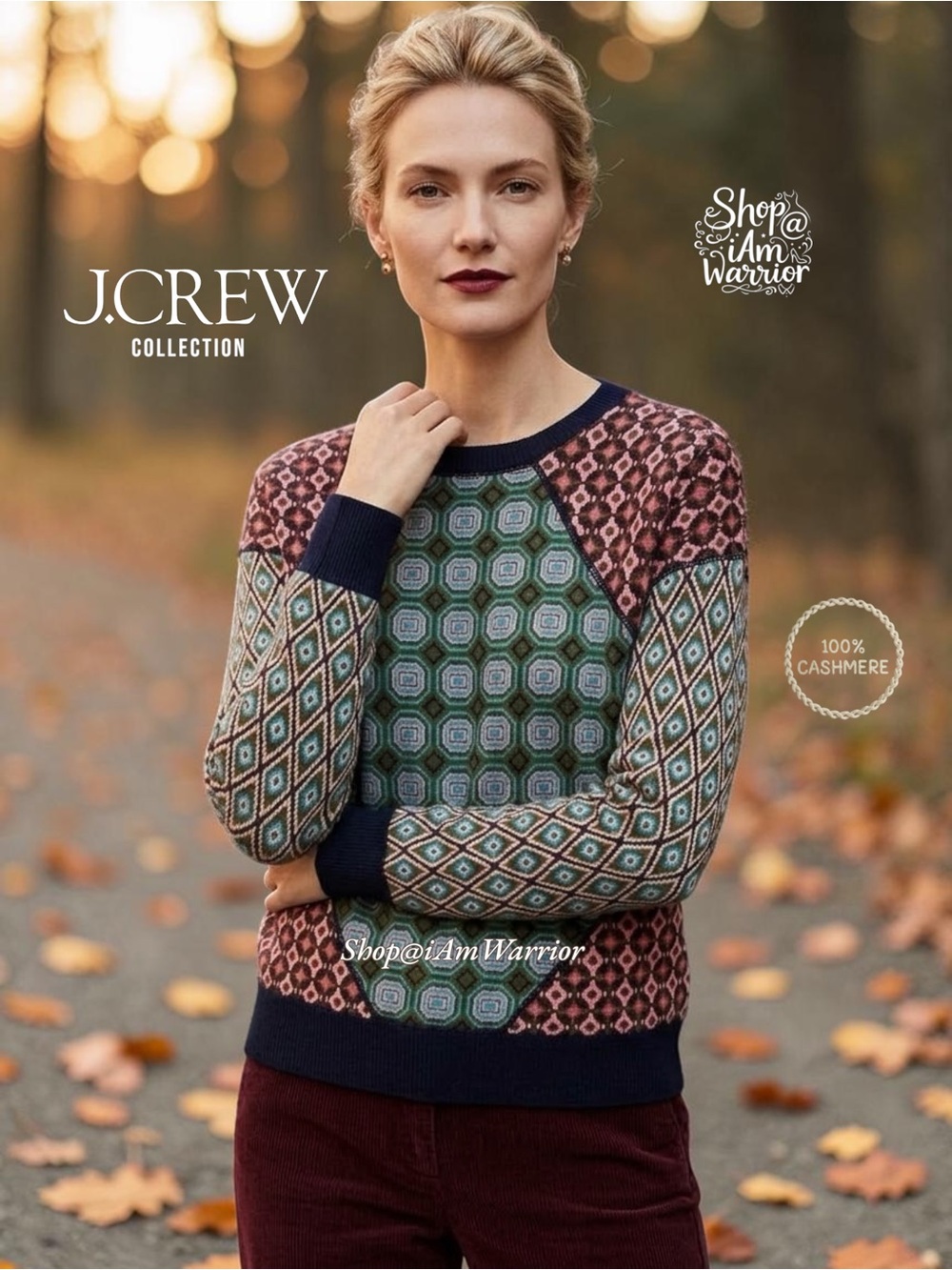 J.Crew Collection Italian Cashmere Geometric Patchwork Sweater shop@iAmWarrior